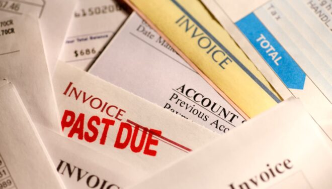 Pile of invoices