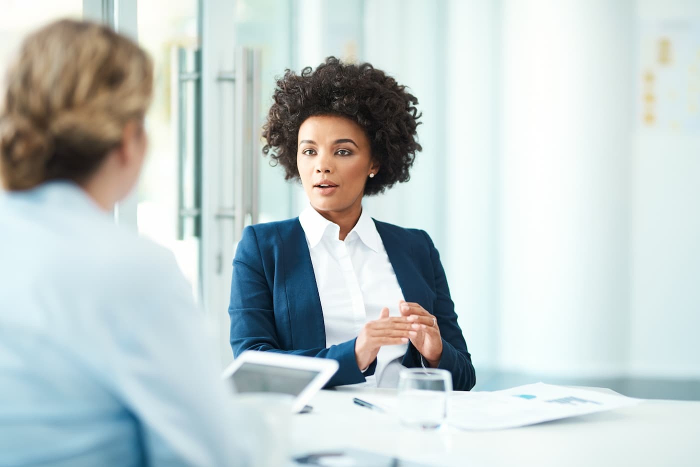 Two women in interview