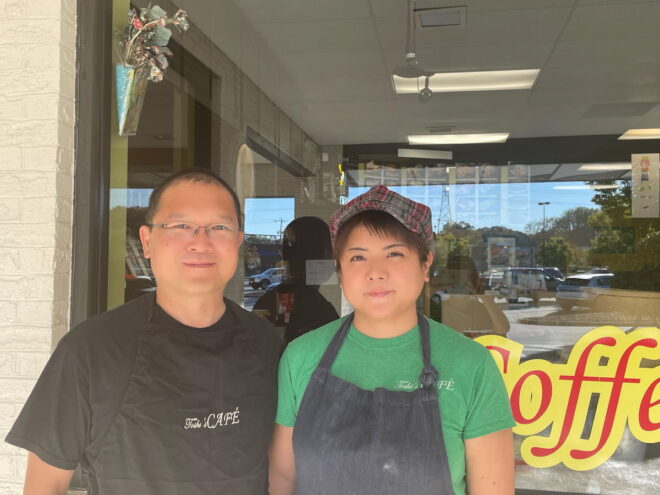 Owners of Toshi's Cafe