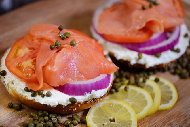 Bagels and lox made by The Bagel Meister